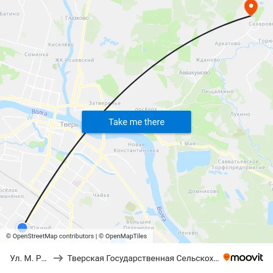 Ул. М. Расковой to Тверская Государственная Сельскохозяйственная Академия map