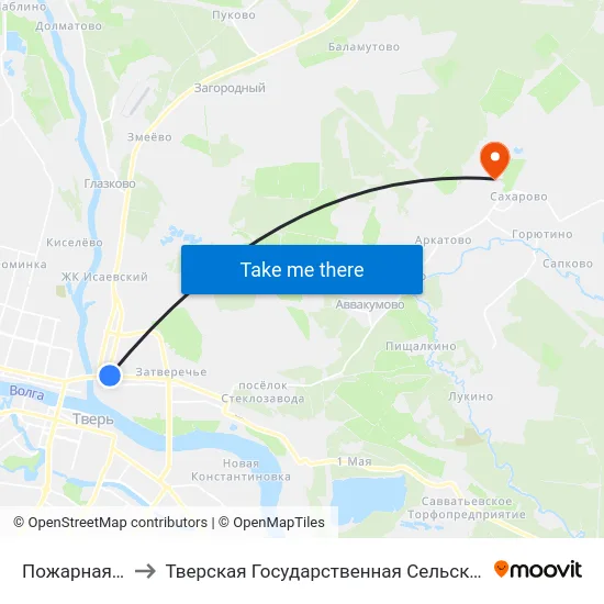 Пожарная Площадь to Тверская Государственная Сельскохозяйственная Академия map