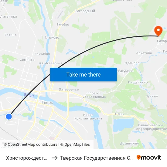 Христорождественский Монастырь to Тверская Государственная Сельскохозяйственная Академия map