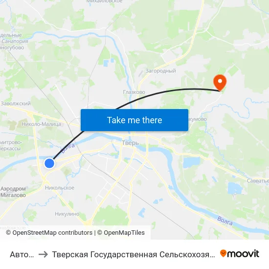 Автобаза to Тверская Государственная Сельскохозяйственная Академия map