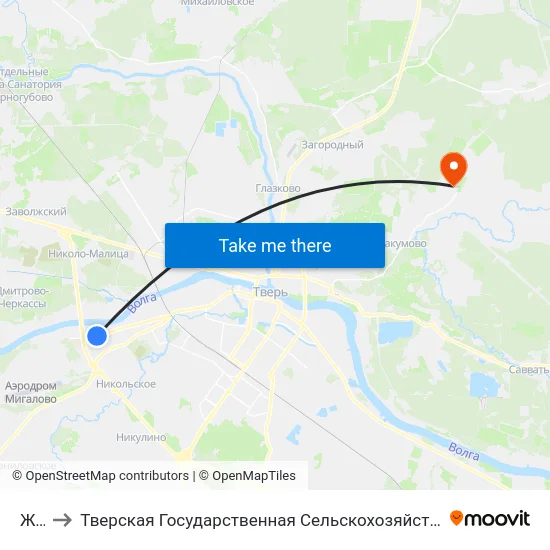 Жби to Тверская Государственная Сельскохозяйственная Академия map