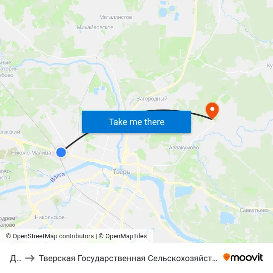 Дск to Тверская Государственная Сельскохозяйственная Академия map