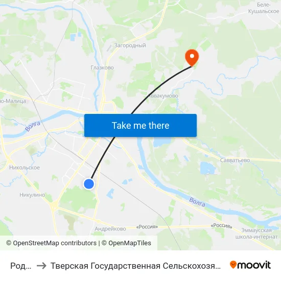 Роддом to Тверская Государственная Сельскохозяйственная Академия map