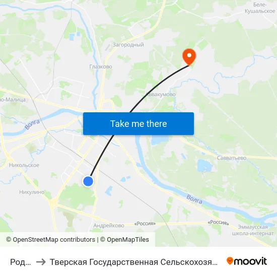 Роддом to Тверская Государственная Сельскохозяйственная Академия map