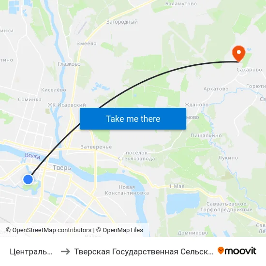 Центральный Рынок to Тверская Государственная Сельскохозяйственная Академия map