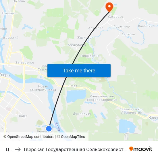 Црм to Тверская Государственная Сельскохозяйственная Академия map