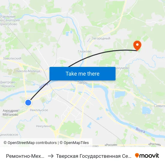 Ремонтно-Механический Завод to Тверская Государственная Сельскохозяйственная Академия map