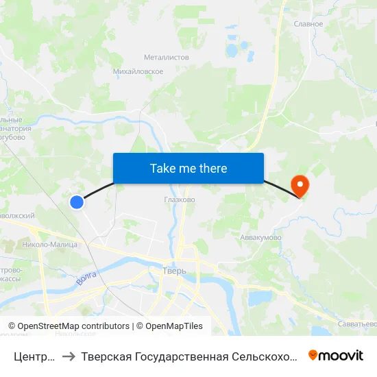 Центросвар to Тверская Государственная Сельскохозяйственная Академия map