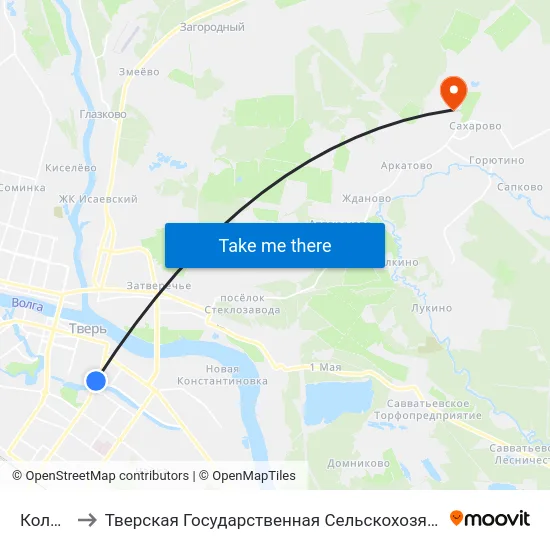 Колледж to Тверская Государственная Сельскохозяйственная Академия map