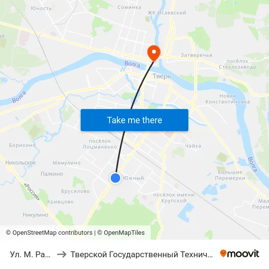 Ул. М. Расковой to Тверской Государственный Технический Университет map
