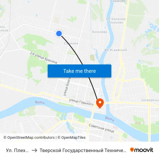 Ул. Плеханова to Тверской Государственный Технический Университет map
