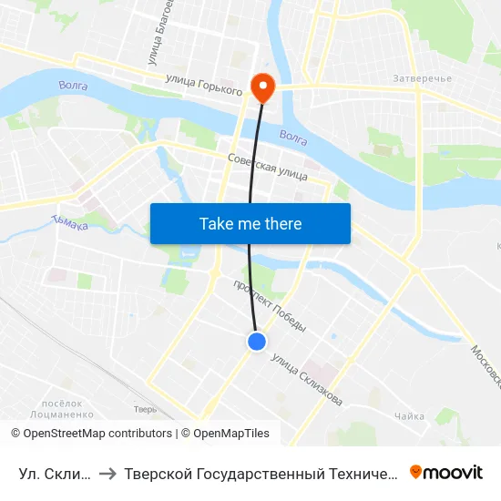 Ул. Склизкова to Тверской Государственный Технический Университет map