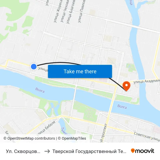 Ул. Скворцова-Степанова to Тверской Государственный Технический Университет map