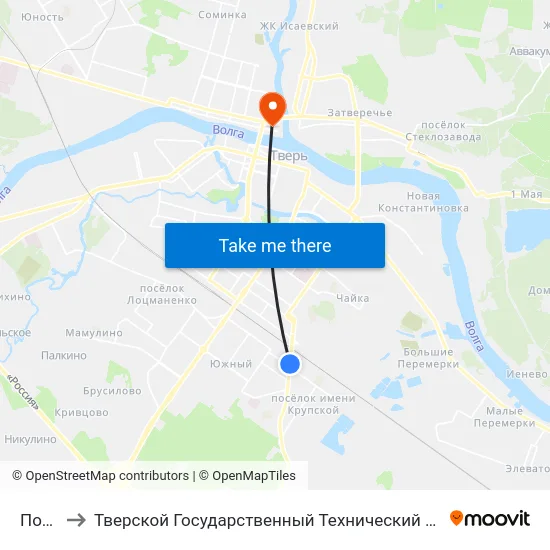 Почта to Тверской Государственный Технический Университет map