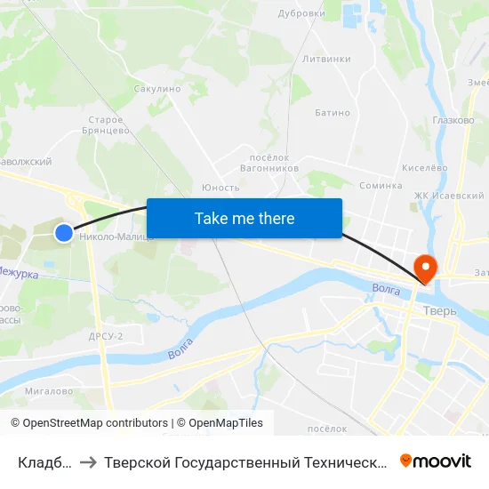 Кладбище to Тверской Государственный Технический Университет map