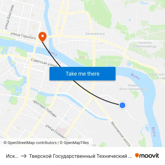Искож to Тверской Государственный Технический Университет map