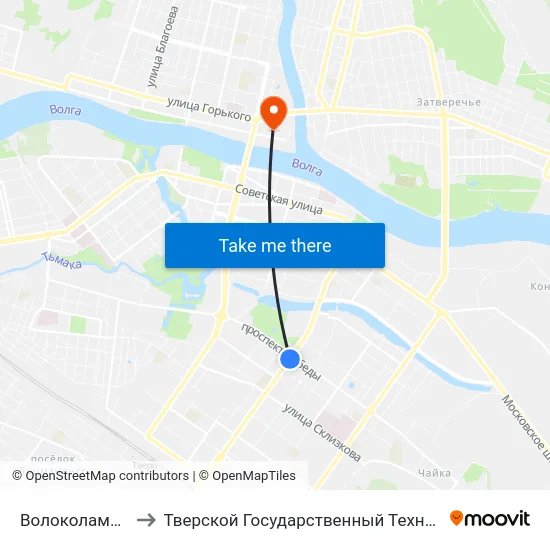 Волоколамский Пр-Т to Тверской Государственный Технический Университет map