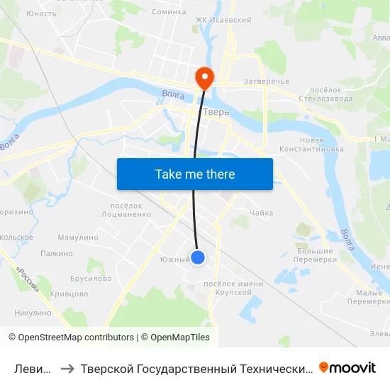 Левитана to Тверской Государственный Технический Университет map