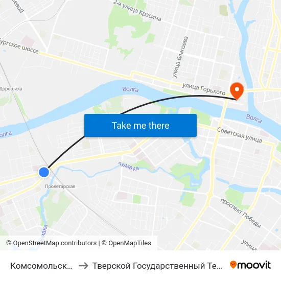 Комсомольская Площадь to Тверской Государственный Технический Университет map