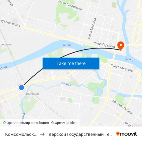 Комсомольская Площадь to Тверской Государственный Технический Университет map