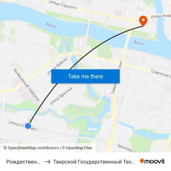Рождественские Горки to Тверской Государственный Технический Университет map