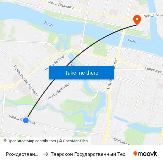 Рождественские Горки to Тверской Государственный Технический Университет map