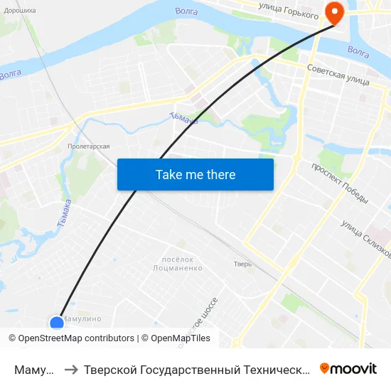 Мамулино to Тверской Государственный Технический Университет map