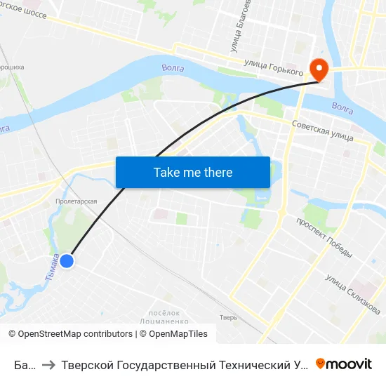 Баня to Тверской Государственный Технический Университет map