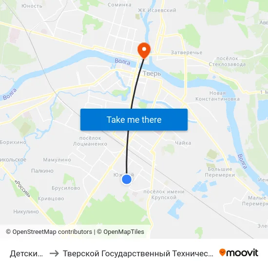 Детский Сад to Тверской Государственный Технический Университет map