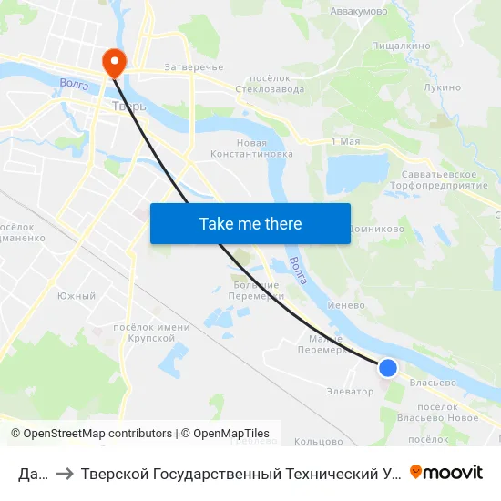 Дачи to Тверской Государственный Технический Университет map