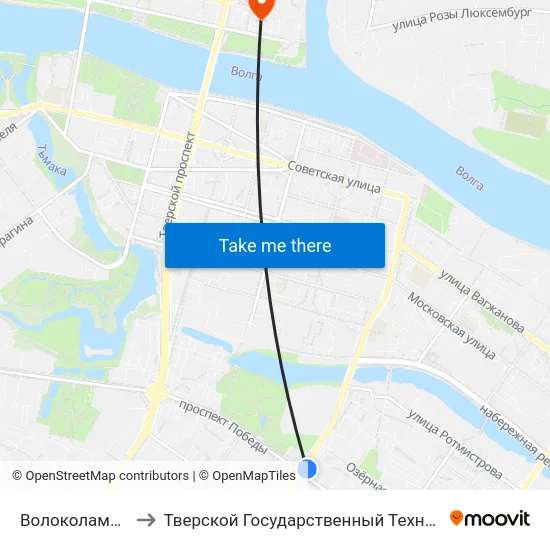 Волоколамский Пр-Т to Тверской Государственный Технический Университет map
