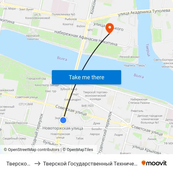 Тверской Пр-Т to Тверской Государственный Технический Университет map