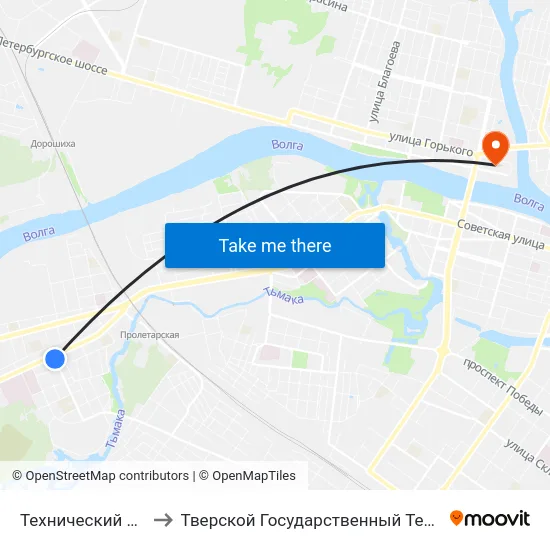 Технический Университет to Тверской Государственный Технический Университет map