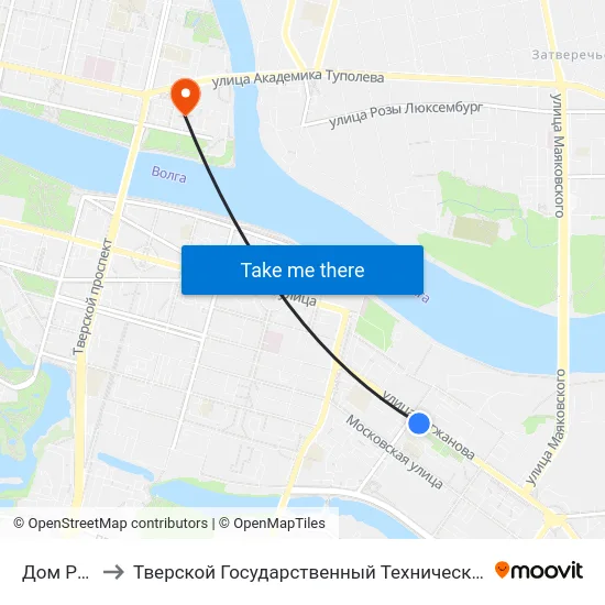 Дом Радио to Тверской Государственный Технический Университет map