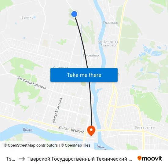 Тэц-3 to Тверской Государственный Технический Университет map