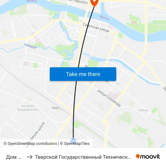 Дом Быта to Тверской Государственный Технический Университет map