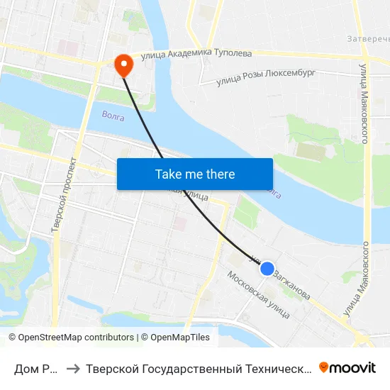 Дом Радио to Тверской Государственный Технический Университет map