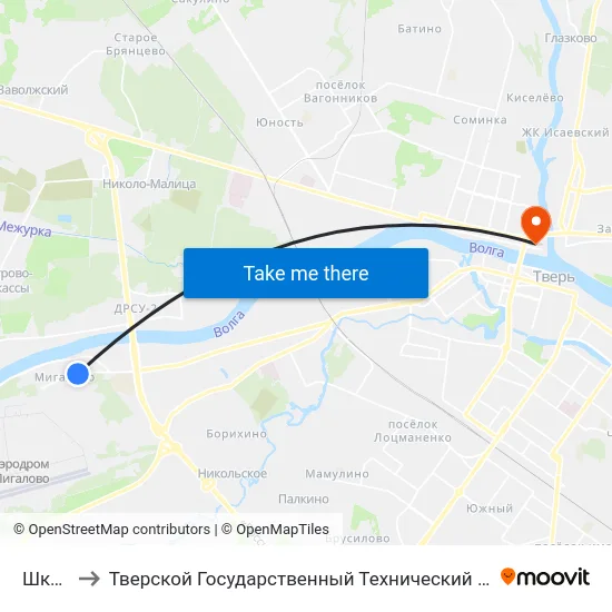 Школа to Тверской Государственный Технический Университет map