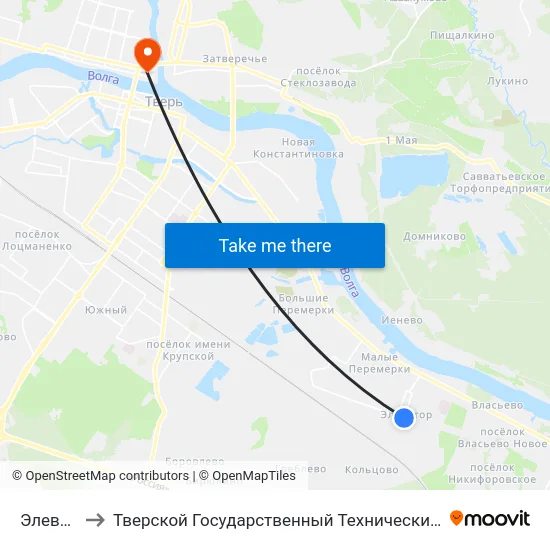 Элеватор to Тверской Государственный Технический Университет map