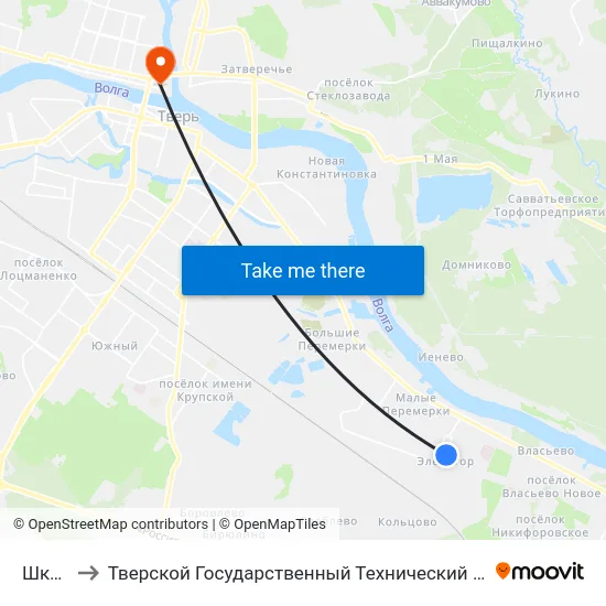 Школа to Тверской Государственный Технический Университет map