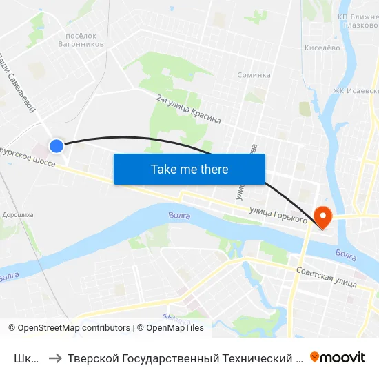Школа to Тверской Государственный Технический Университет map