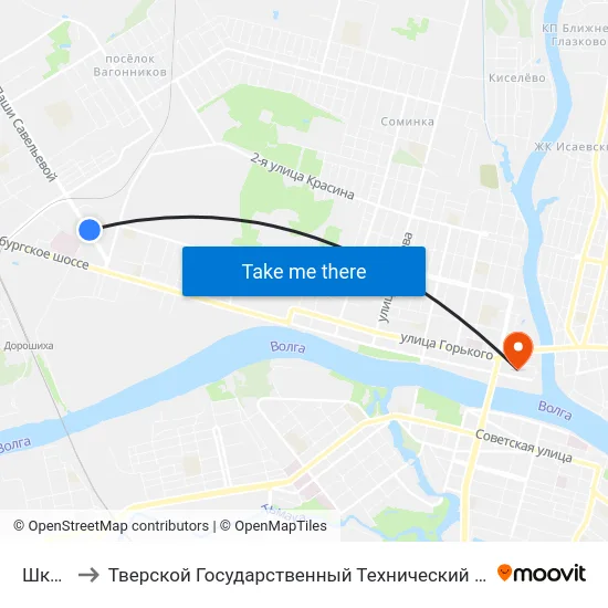 Школа to Тверской Государственный Технический Университет map