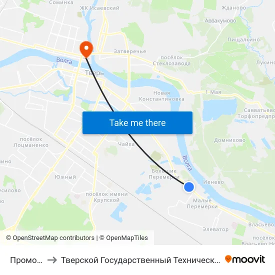 Промопост to Тверской Государственный Технический Университет map