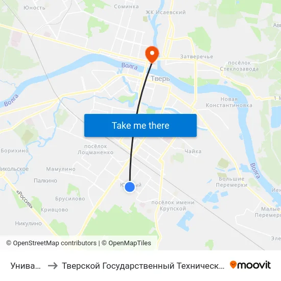 Униварсам to Тверской Государственный Технический Университет map