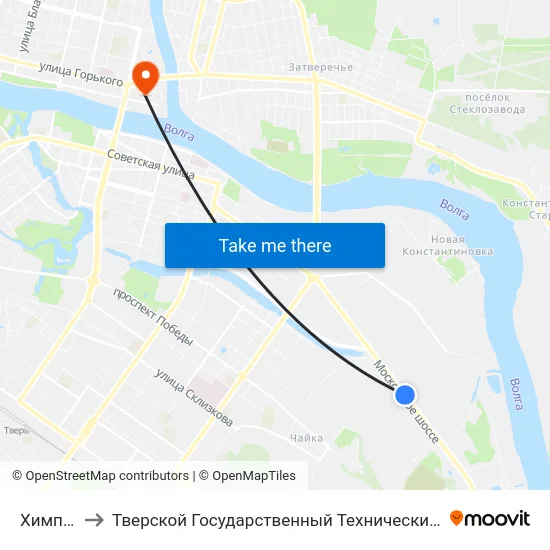 Химпром to Тверской Государственный Технический Университет map