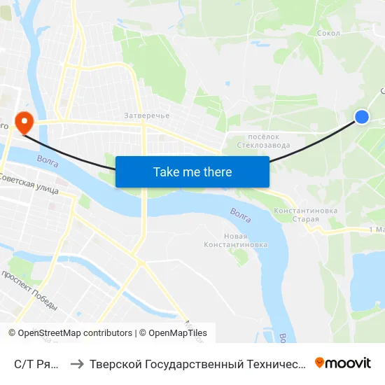 С/Т Рябинки to Тверской Государственный Технический Университет map