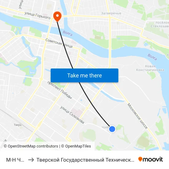 М-Н Чайка to Тверской Государственный Технический Университет map