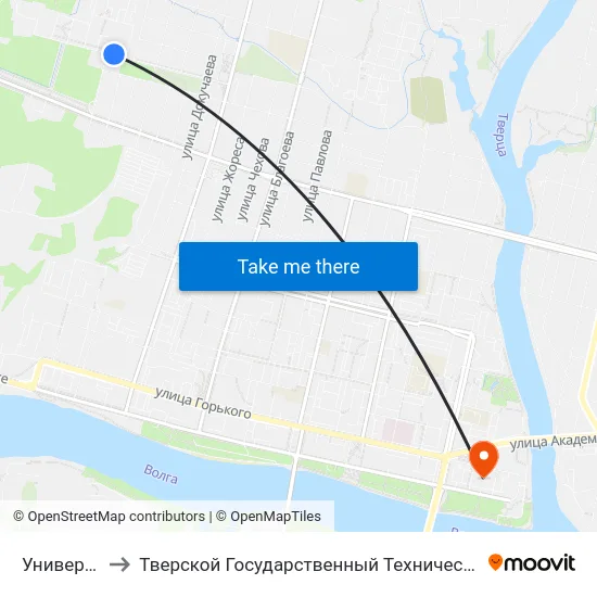 Университет to Тверской Государственный Технический Университет map