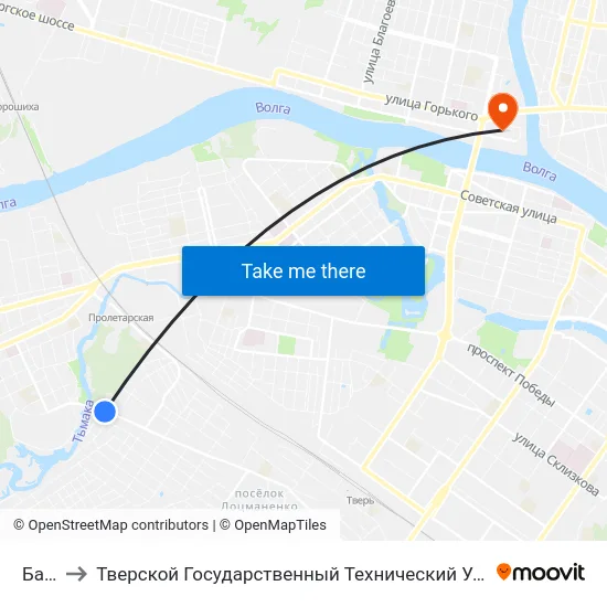 Баня to Тверской Государственный Технический Университет map