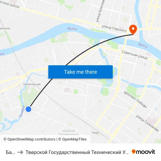 Баня to Тверской Государственный Технический Университет map